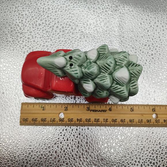 Red Truck Christmas Tree Salt & Pepper Shakers Holiday Kitchen Decor - Picture 8 of 9
